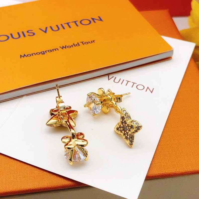 Louis Vuitton Blossom Monogram 18K Gold Earrings