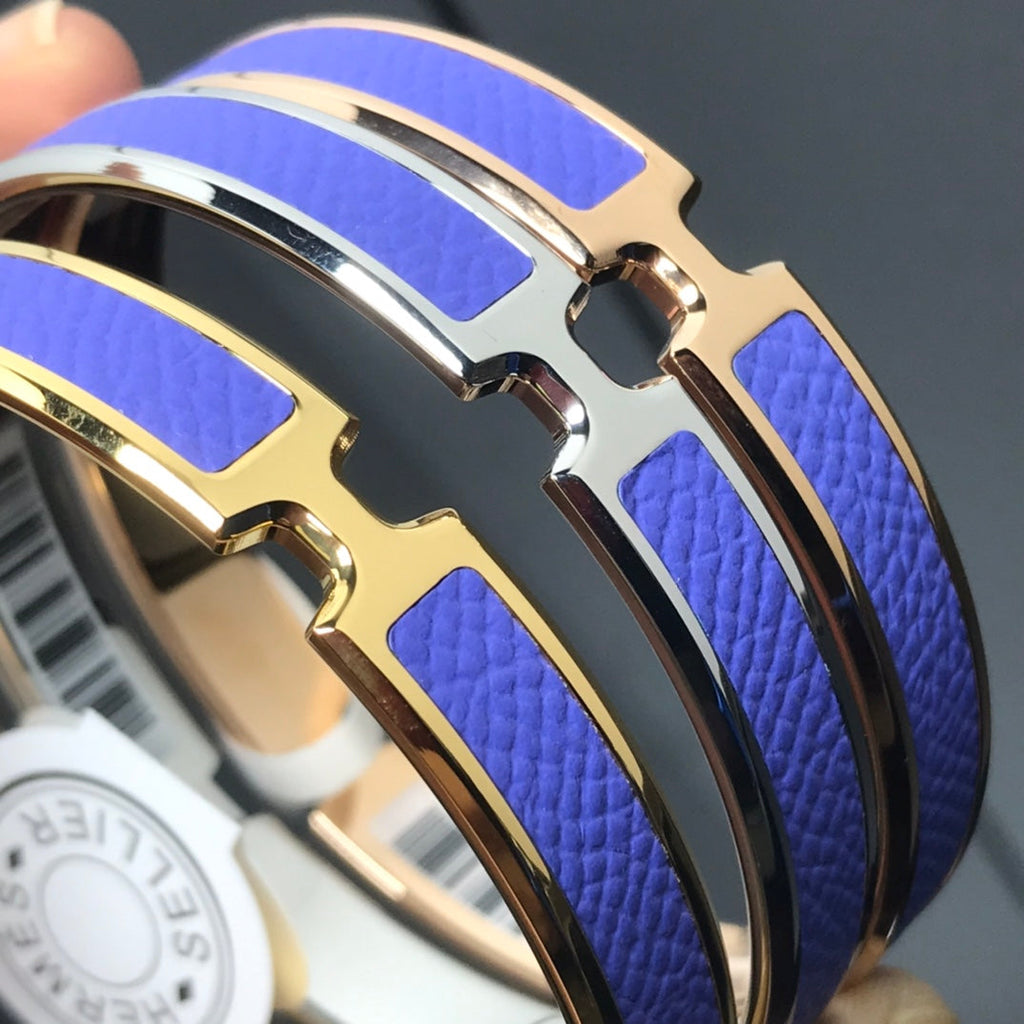 Hermes Olympe Light Purple 18K Gold Bracelet