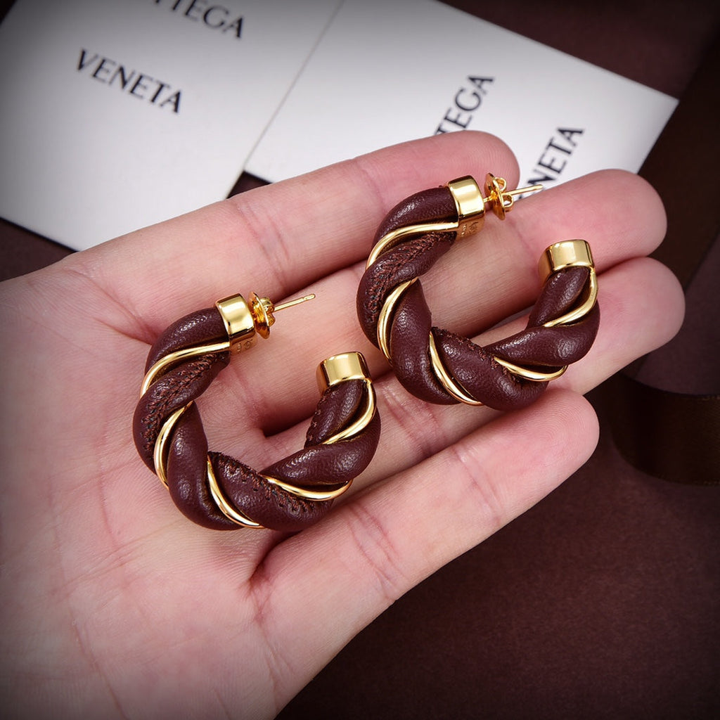 Bvlgari Brown 18K Gold Earrings