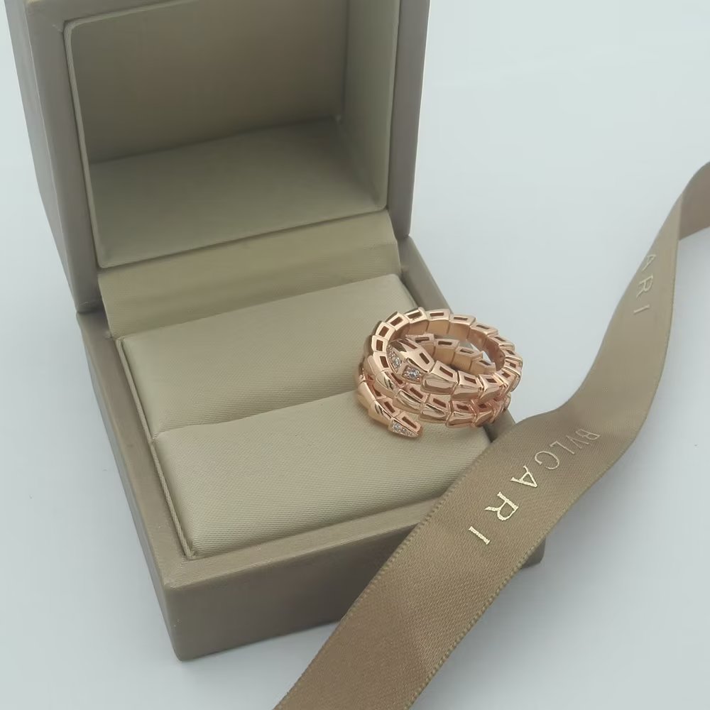 Bvlgari Serpenti Viper Demi Diamond 18K Gold Ring
