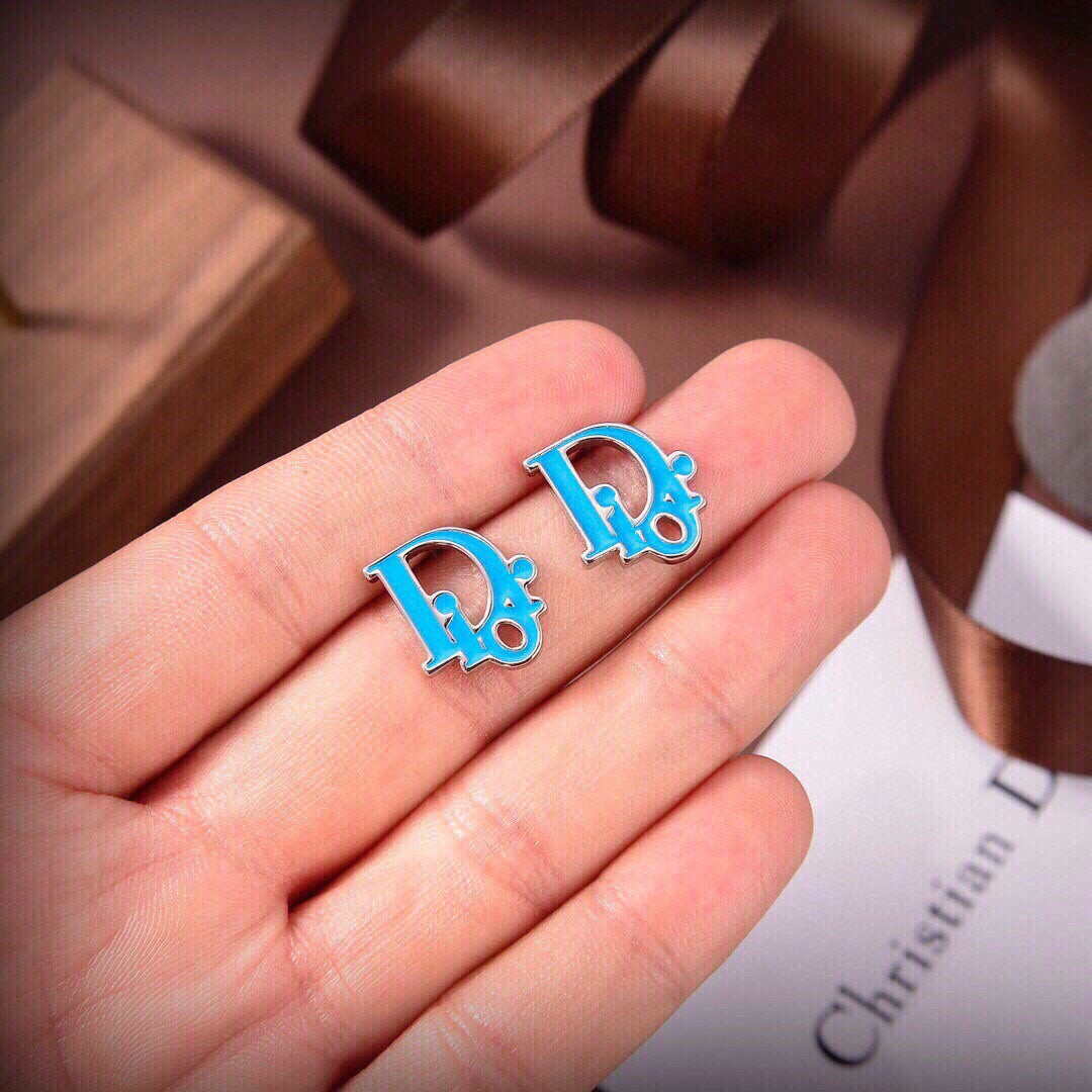 Dior Blue 18K Gold Earrings