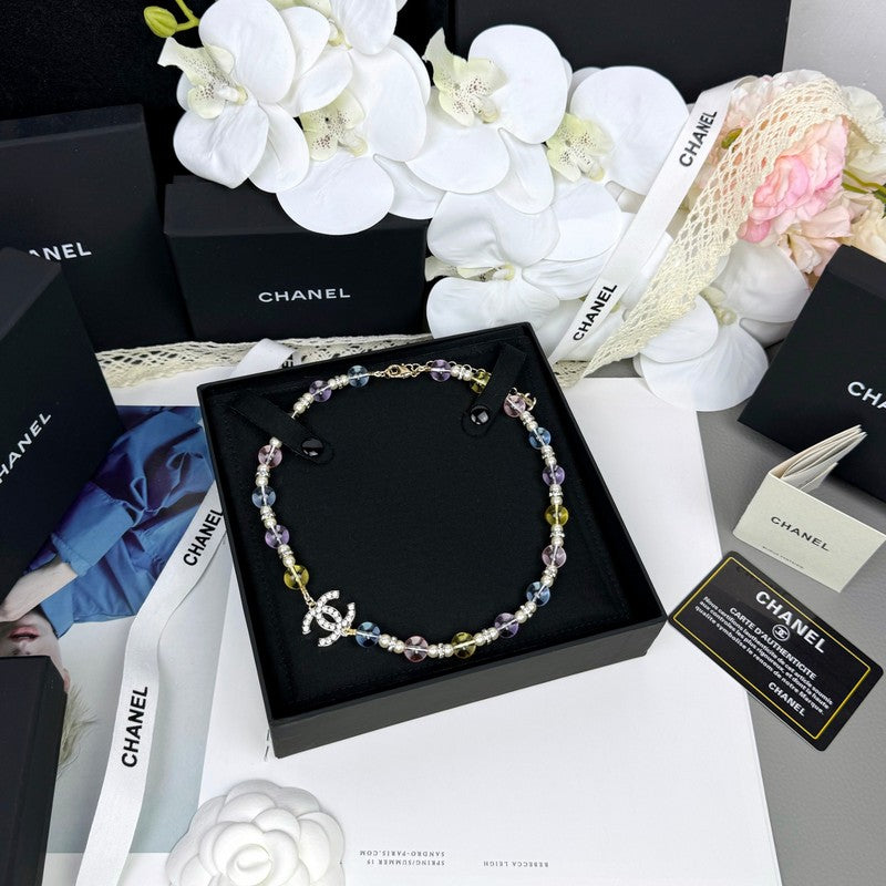 Chanel 26C Color Crystal 18K Gold Necklace