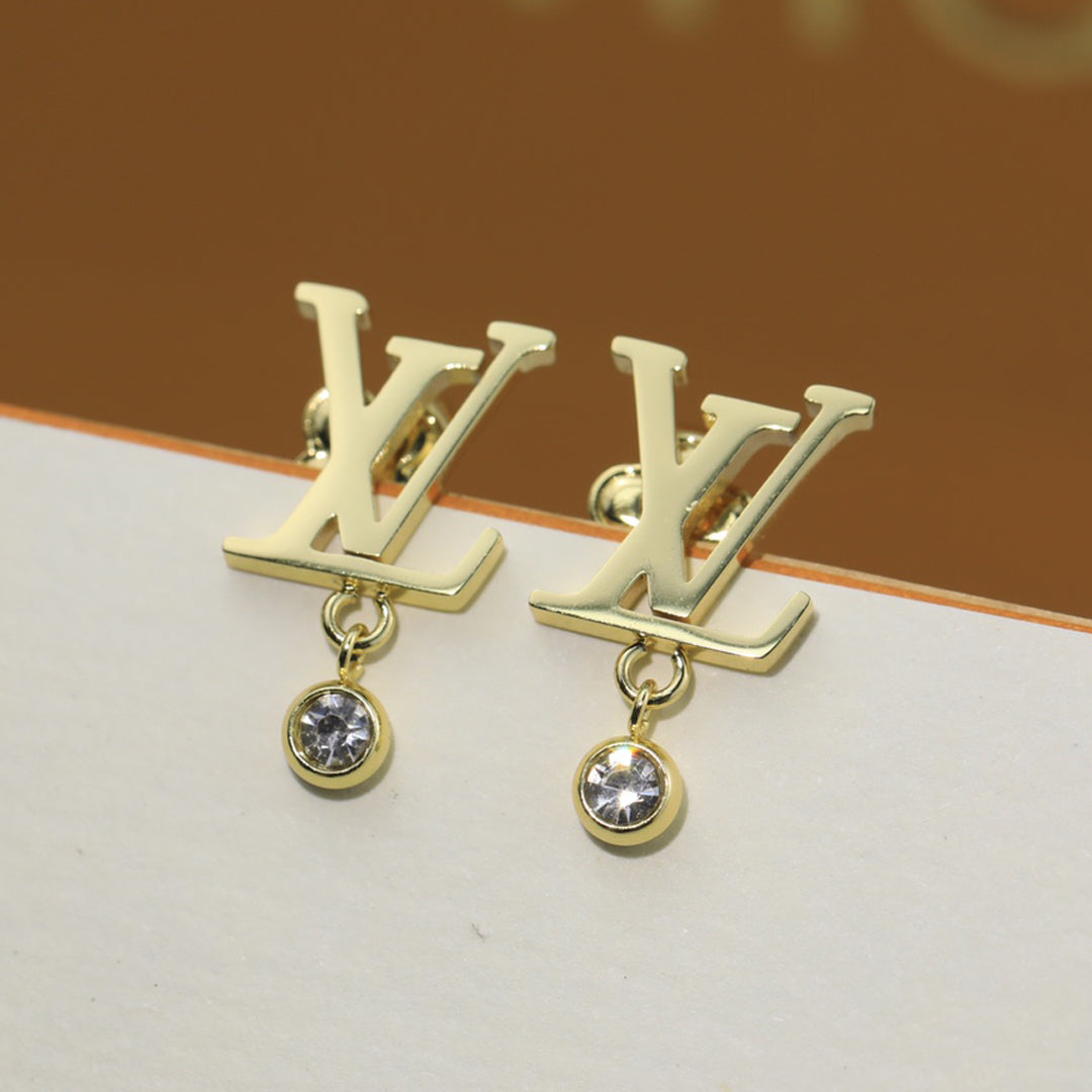 Louis Vuitton Diamond 18K Gold Earrings