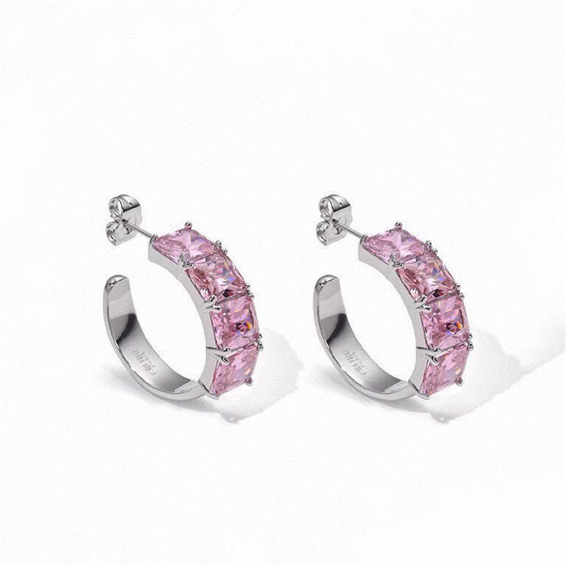 Celine Pink Crystal 18K Gold Earrings
