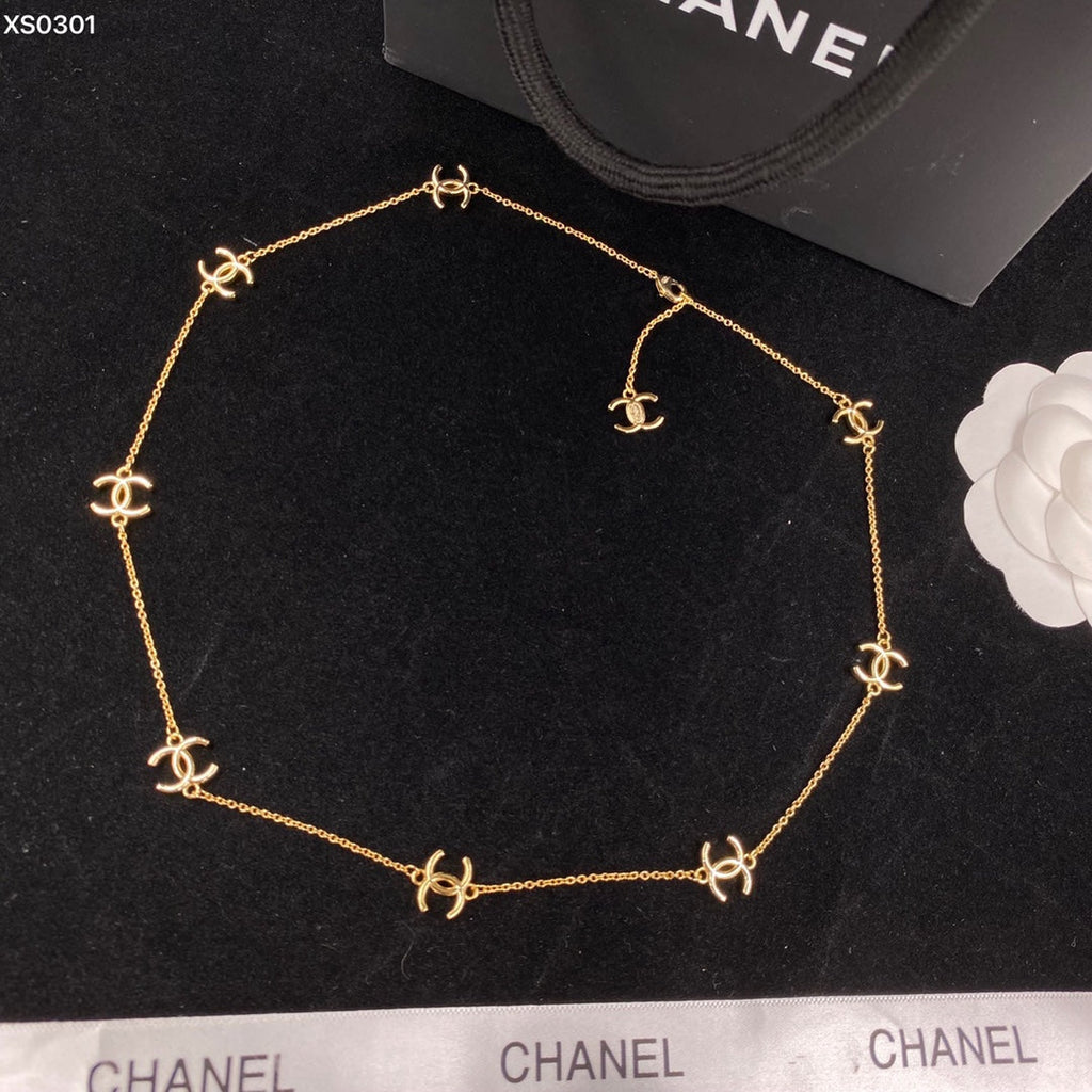 Chanel Multi-Logo 18K Gold Necklace
