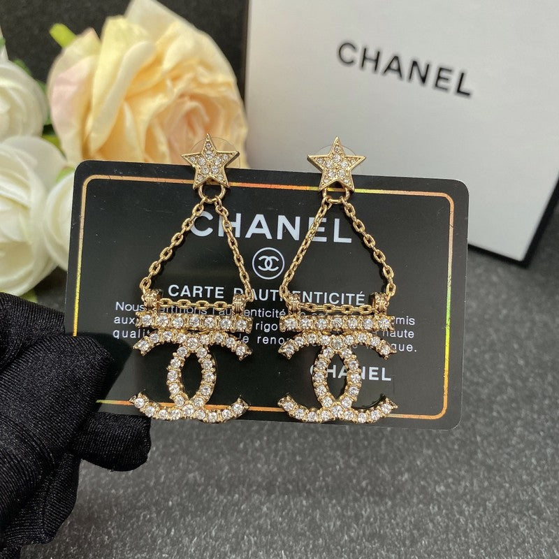 Chanel Star 18K Gold Earrings