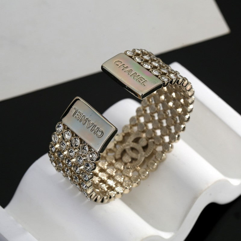 Chanel Diamond Cuff 18K Gold Bracelet