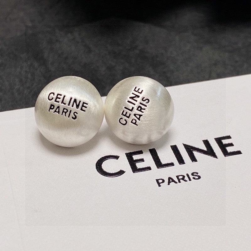Celine Round 18K Gold Earrings