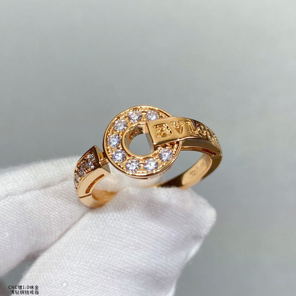 Bvlgari Diamond 18K Gold Ring