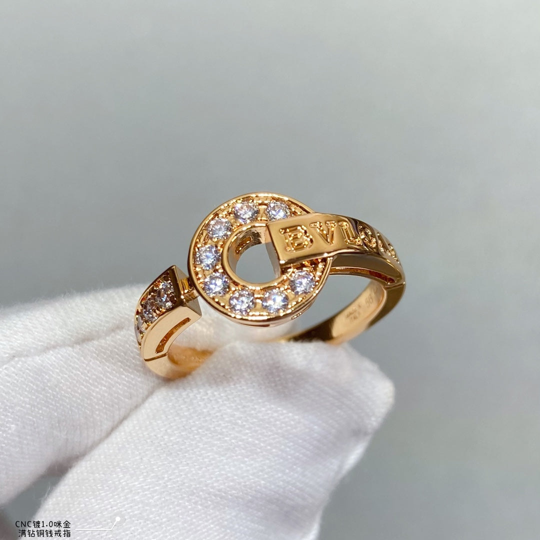 Bvlgari Diamond 18K Gold Ring