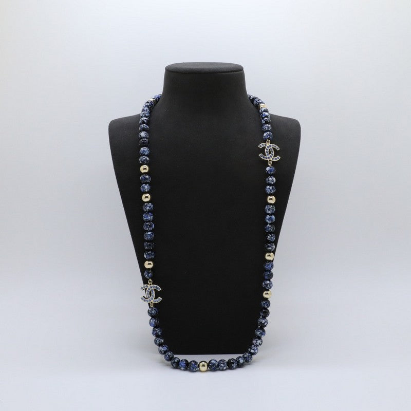 Chanel Black Pearl Long 18K Gold Necklace