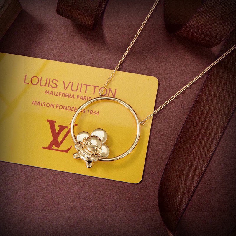Louis Vuitton Vivienne Swinging 18K Gold Necklace