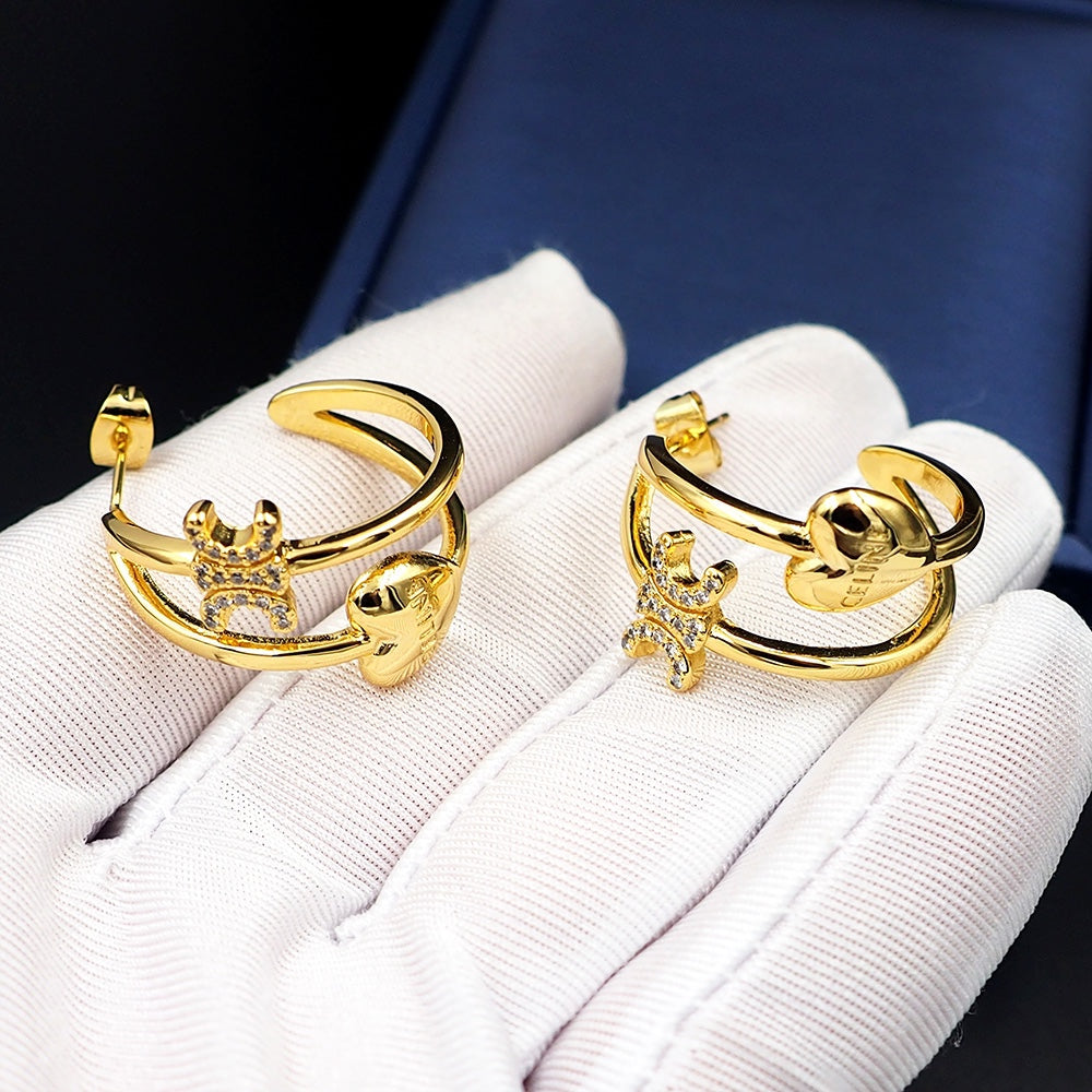 Celine Heart 18K Gold Earrings