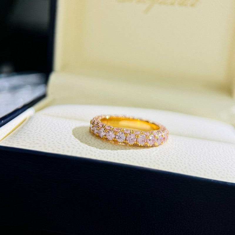 Tiffany Pink Crystal 18K Gold Ring