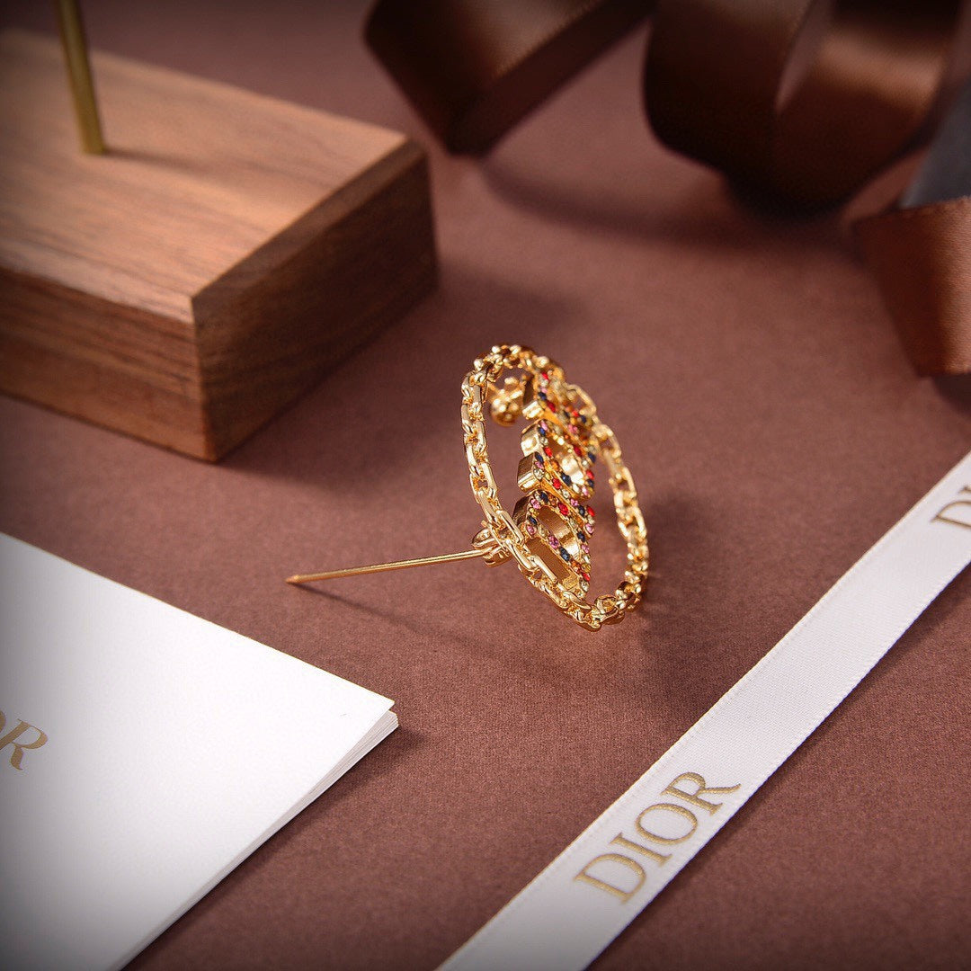 Dior Revolution Color Crystals 18K Gold Brooch