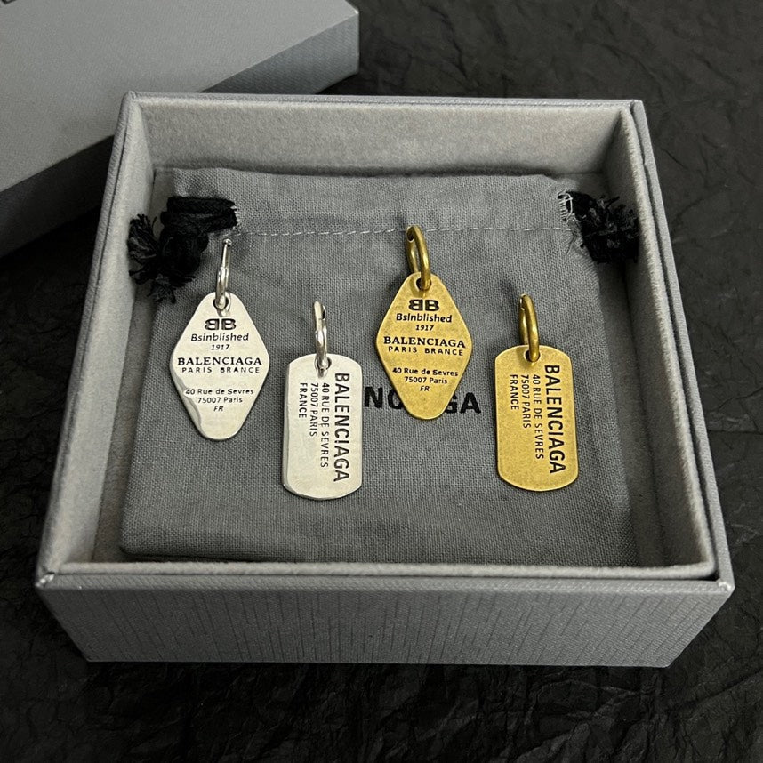 Balenciaga Plate 18K Gold Earrings