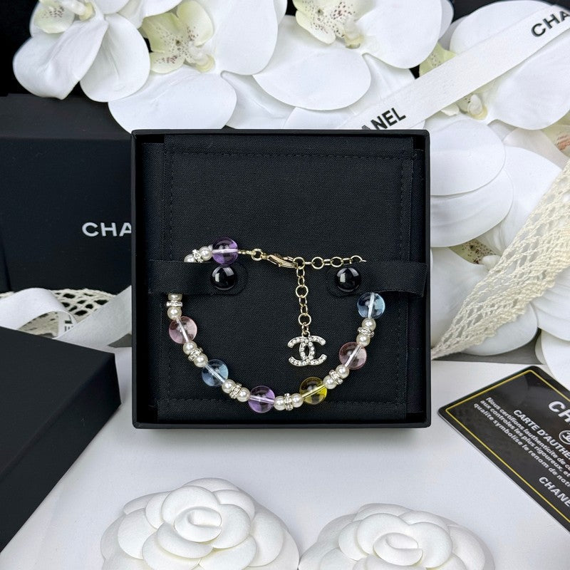 Chanel 26C Color Crystal 18K Gold Bracelet