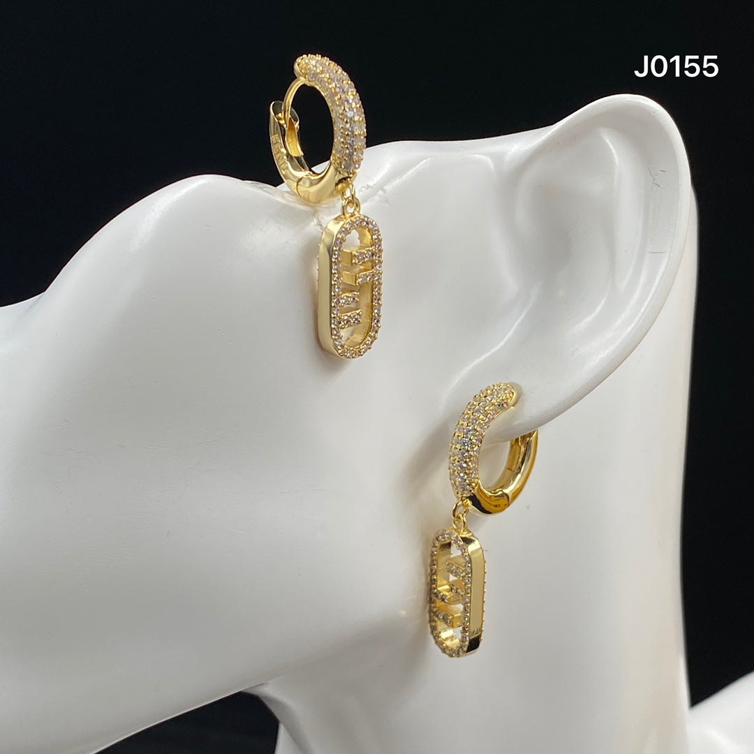 Fendi OLock Diamonds 18K Gold Earrings