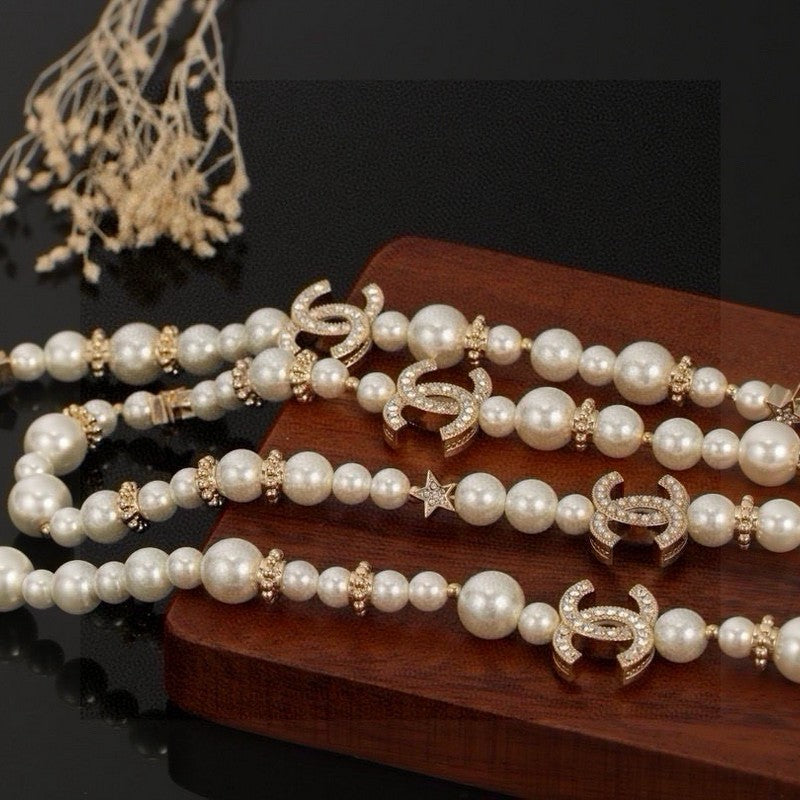 Chanel 26C Long Pearl 18K Gold Necklace