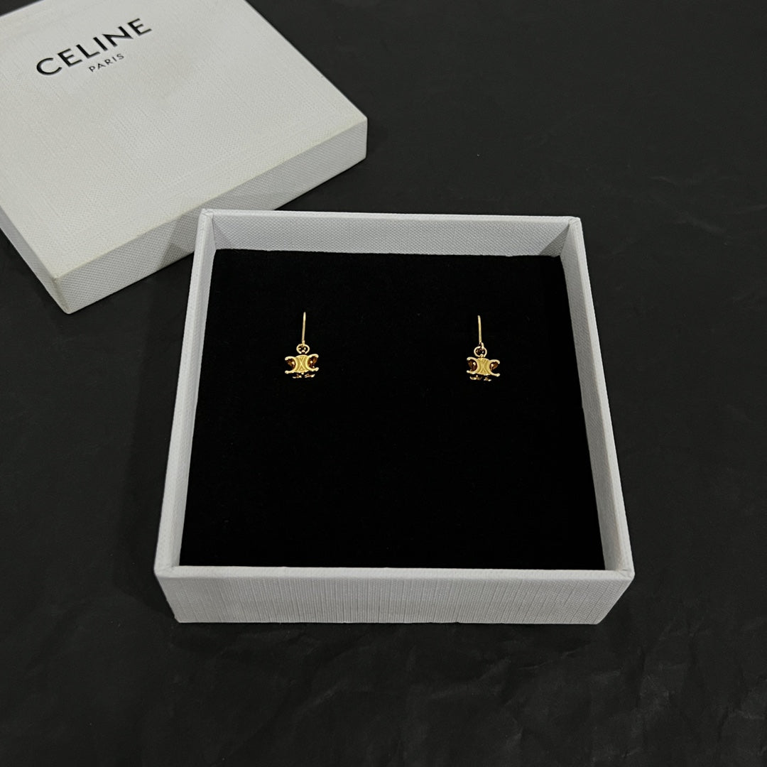 Celine Solitaire 18K Gold Earrings
