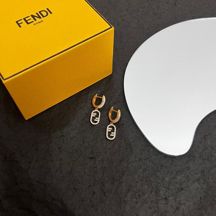 Fendi OLock 18K Gold Earrings