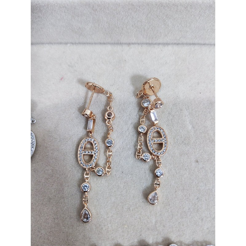 Hermes Chaine D'ancre Chaos Diamond 18K Gold Earrings