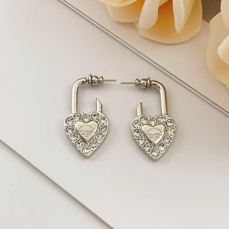 Tiffany Diamond Heart 18K Gold Earrings