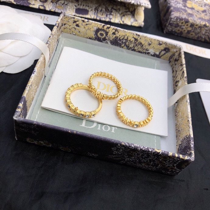 Dior Star Set Of Three 18K Gold Ring