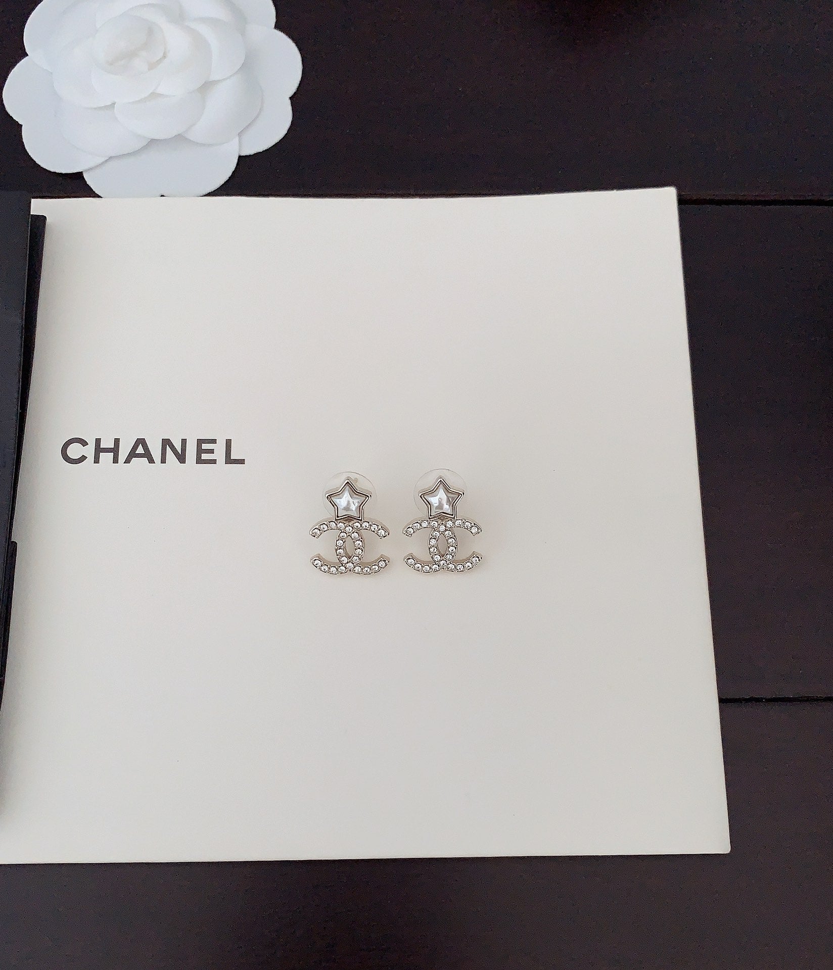 Chanel Star Crystals 18K Gold Earrings