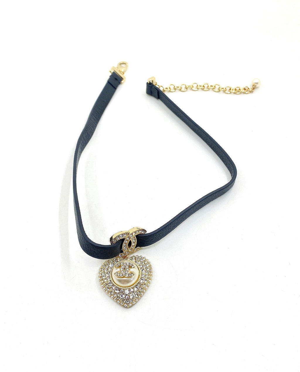 Chanel 2021 Leather Choker 18K Gold Necklace