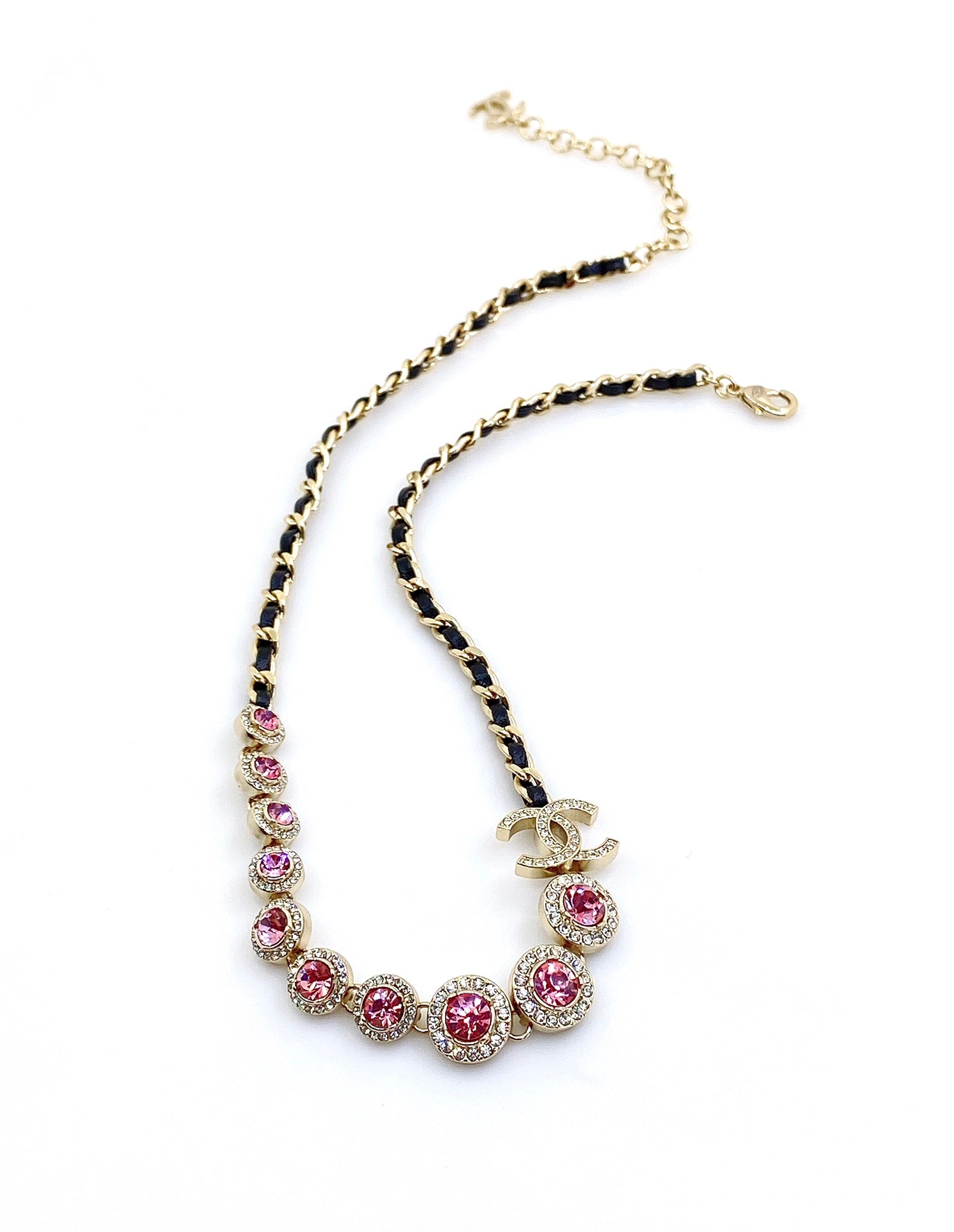 Chanel Leather Choker 18K Gold Necklace