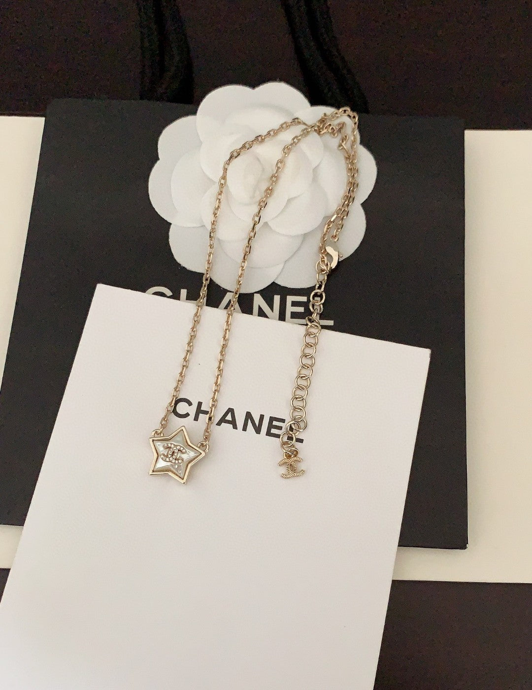 Chanel Star Pearl 18K Gold Necklace