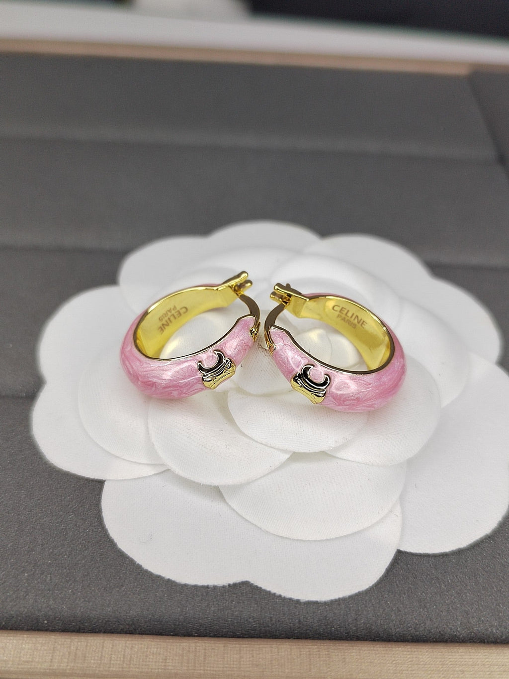 Celine Pink 18K Gold Earrings