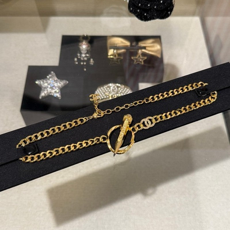 Chanel 25K Pen Choker 18K Gold Necklace