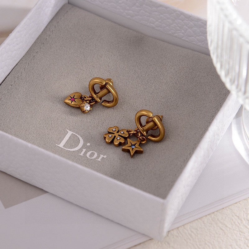Dior Lucky Charms 18K Gold Earrings