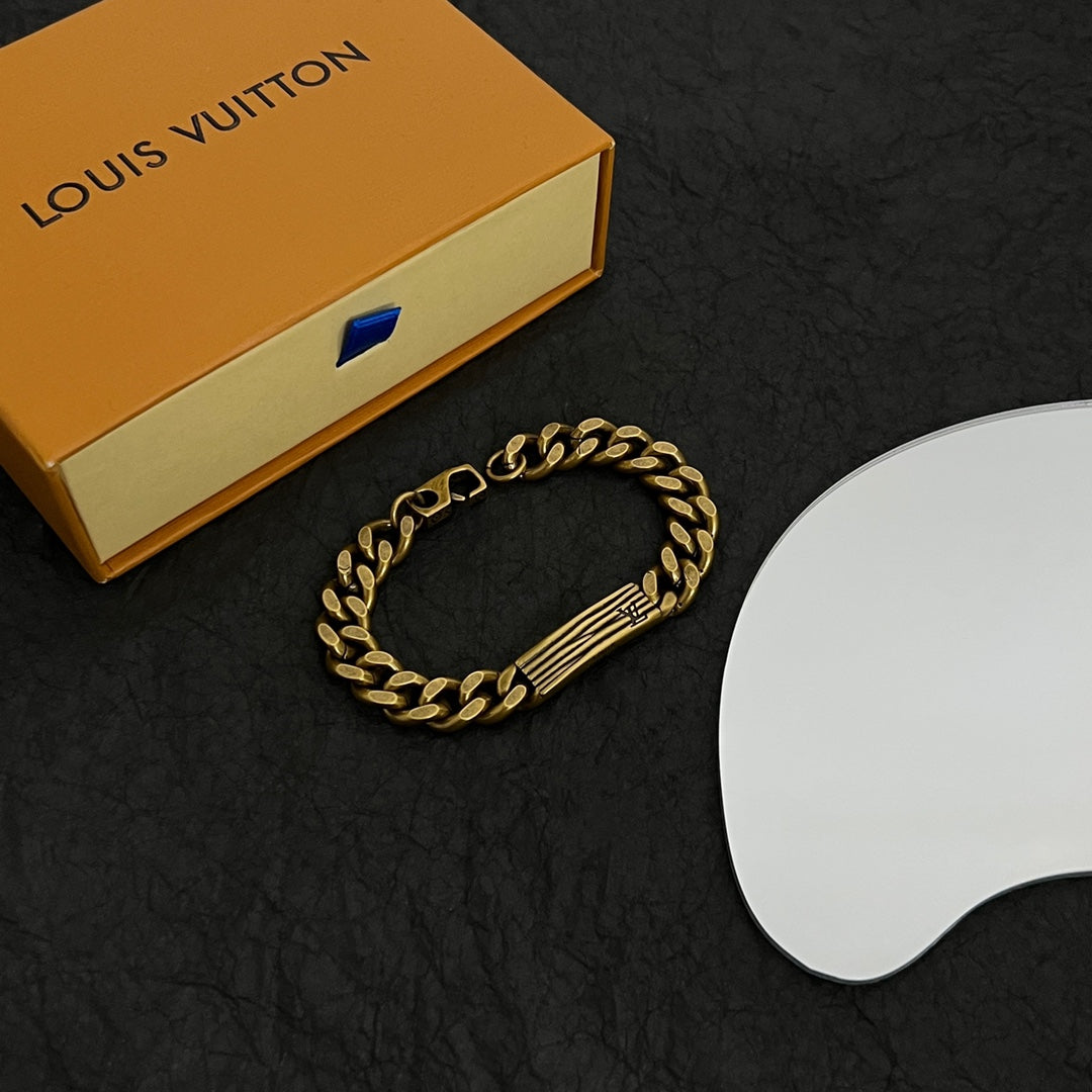Louis Vuitton Vintage Chains 18K Gold Bracelet