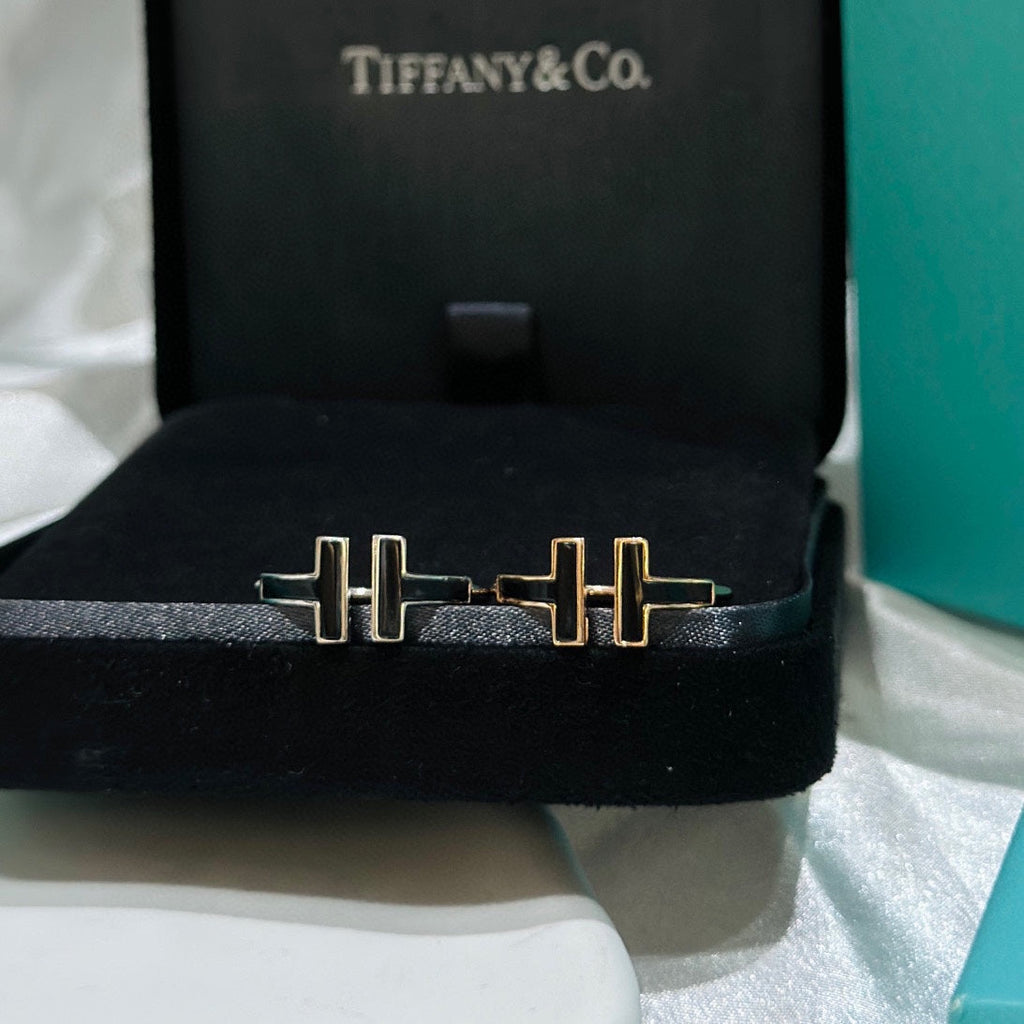Tiffany Black Onyx Wire 18K Gold Ring