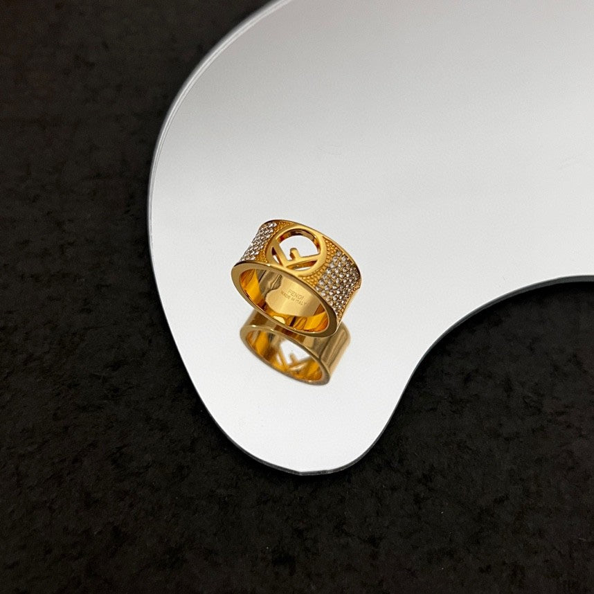 Fendi Is Wide 18K Gold Ring