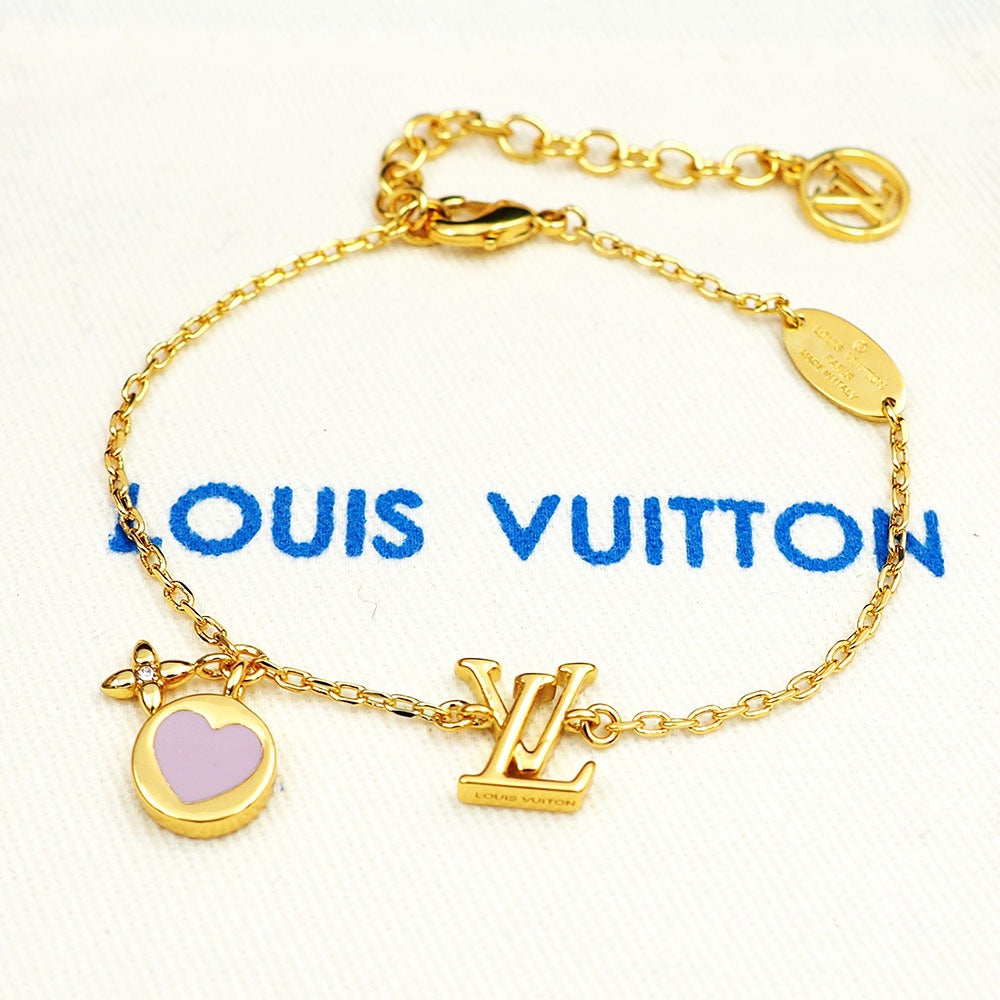Louis Vuitton Iconic Pink Heart 18K Gold Bracelet