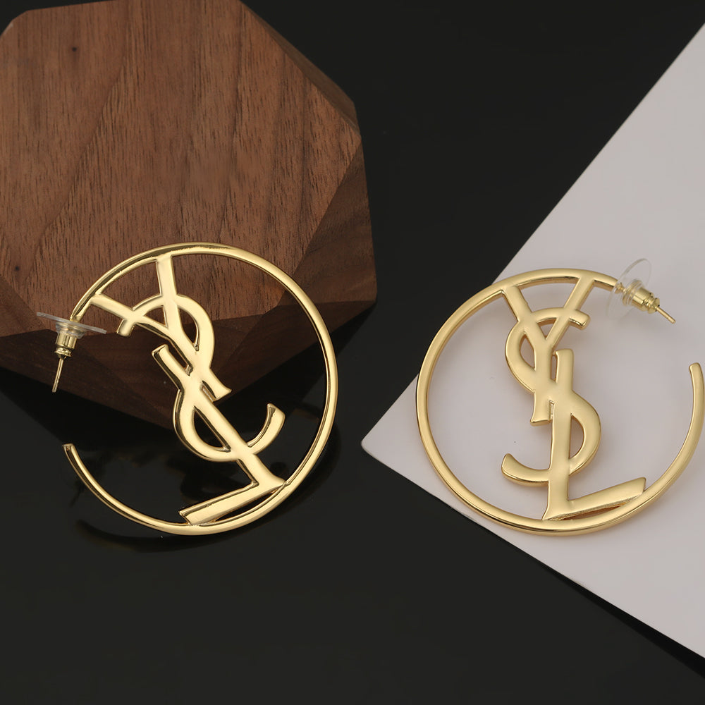 YSL Monogram 18K Gold Earrings