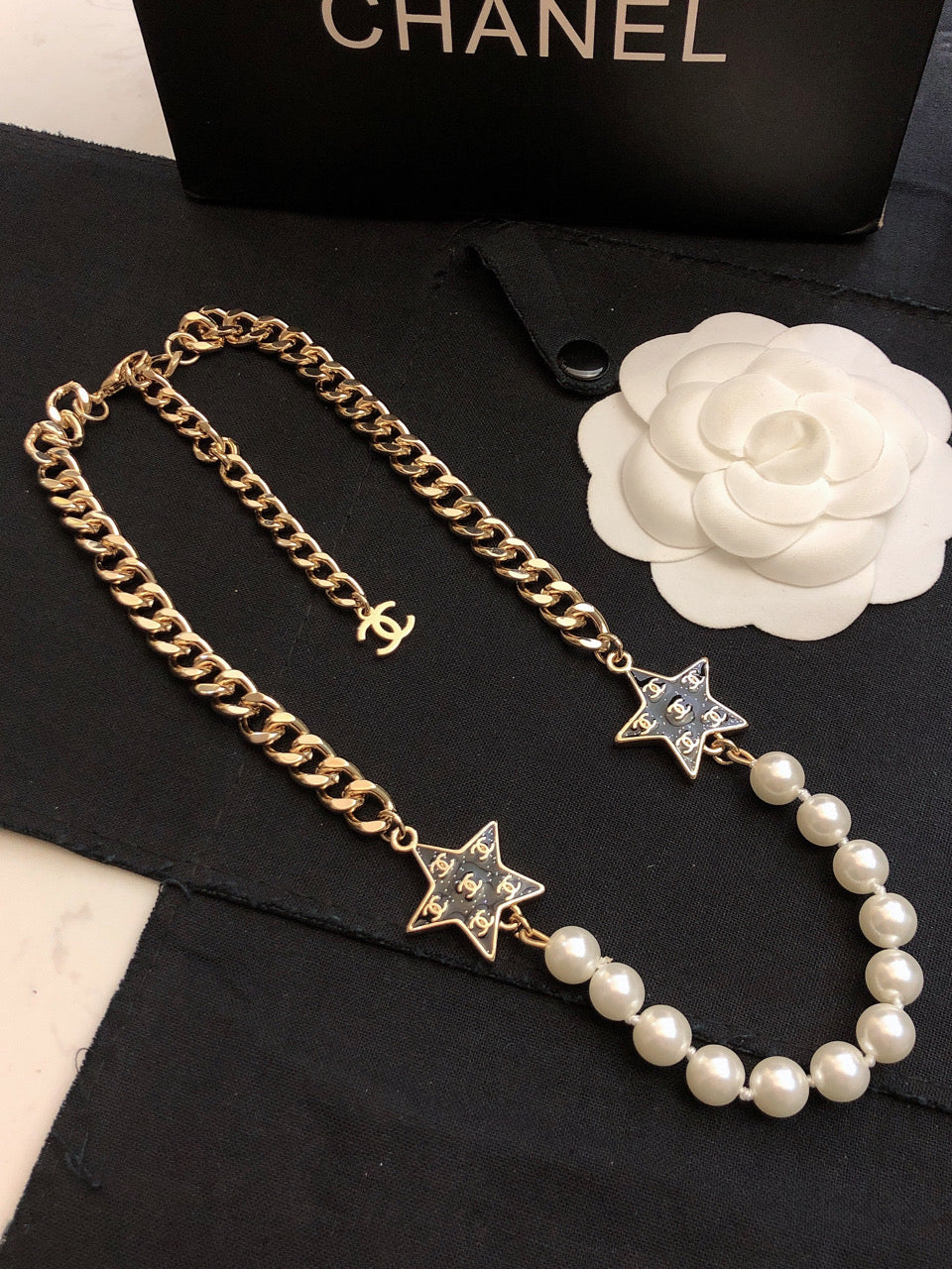 Chanel Star Pearls 18K Gold Necklace
