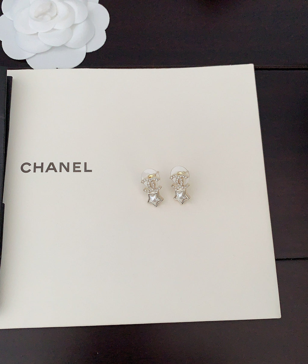 Chanel Star Crystals 18K Gold Earrings