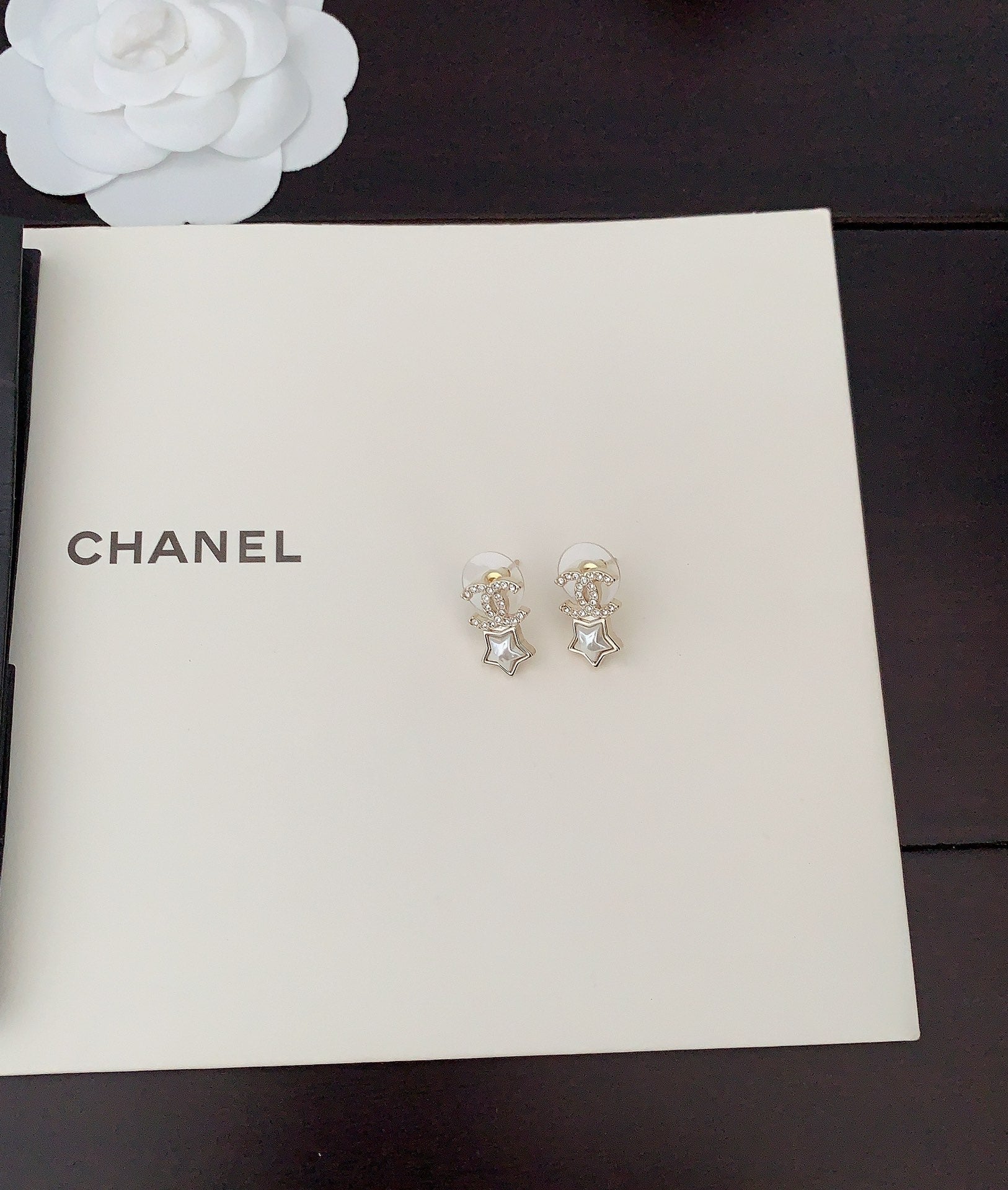 Chanel Star Crystals 18K Gold Earrings