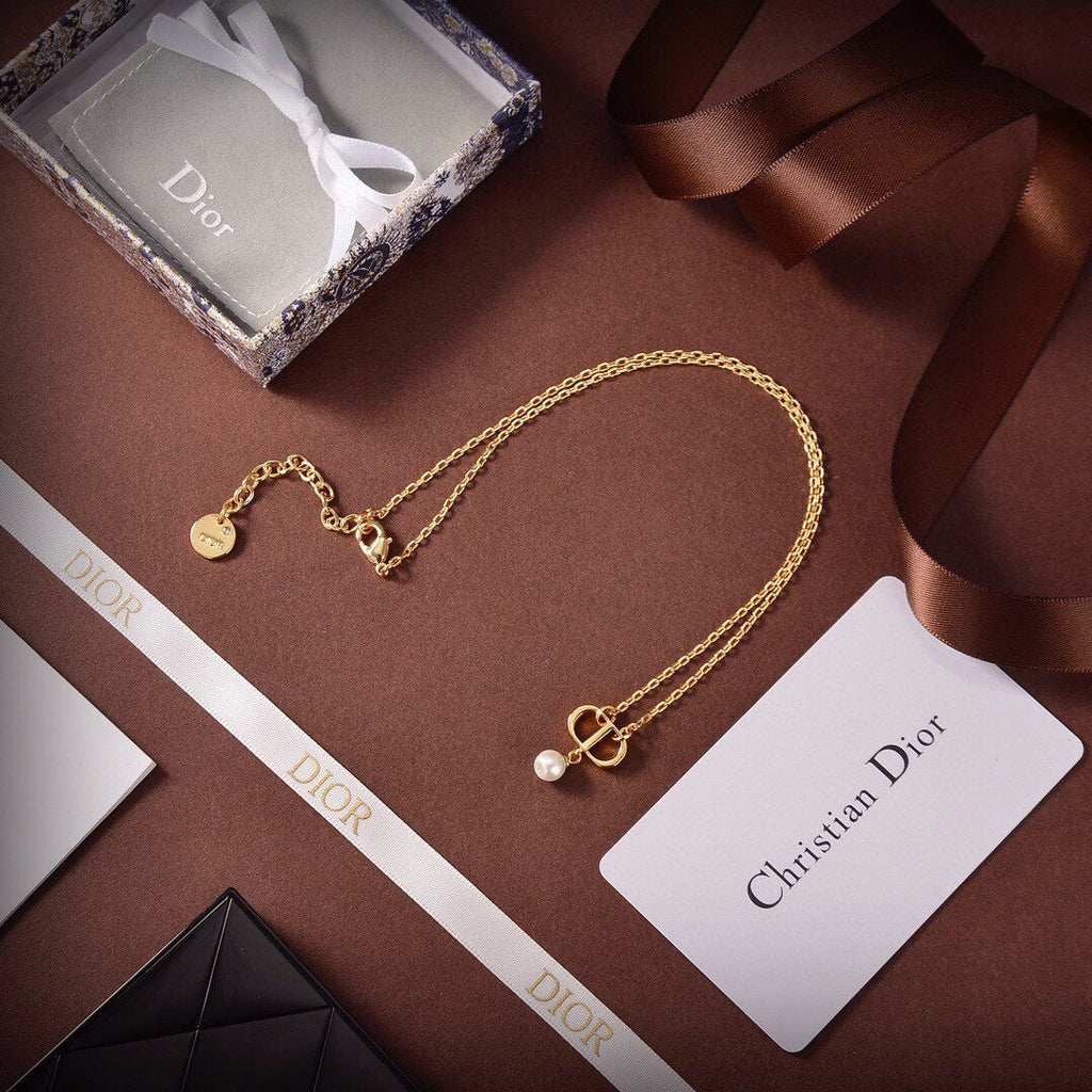 Dior Petit Pearl 18K Gold Necklace