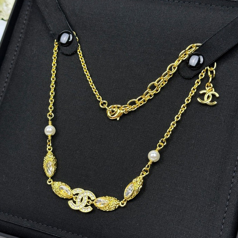 Chanel 26C Crystal Gold 18K Gold Necklace