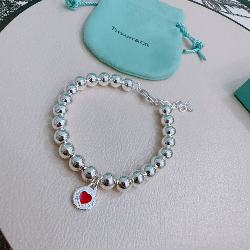 Tiffany Return to Red Heart Bead 18K Gold Bracelet