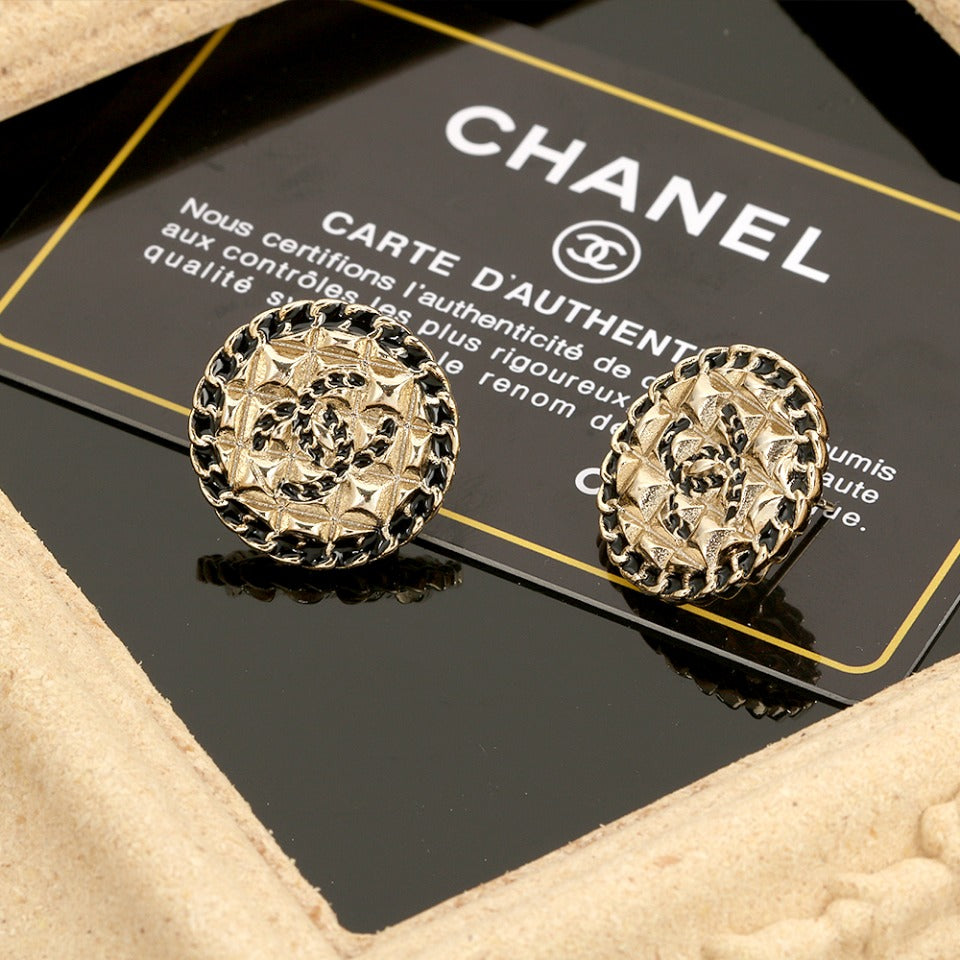 Chanel Strass 18K Gold Earrings