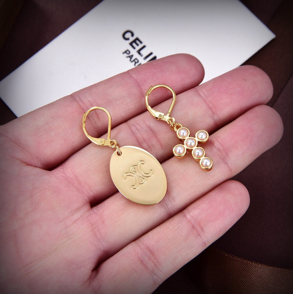 Celine Pearl 18K Gold Earrings