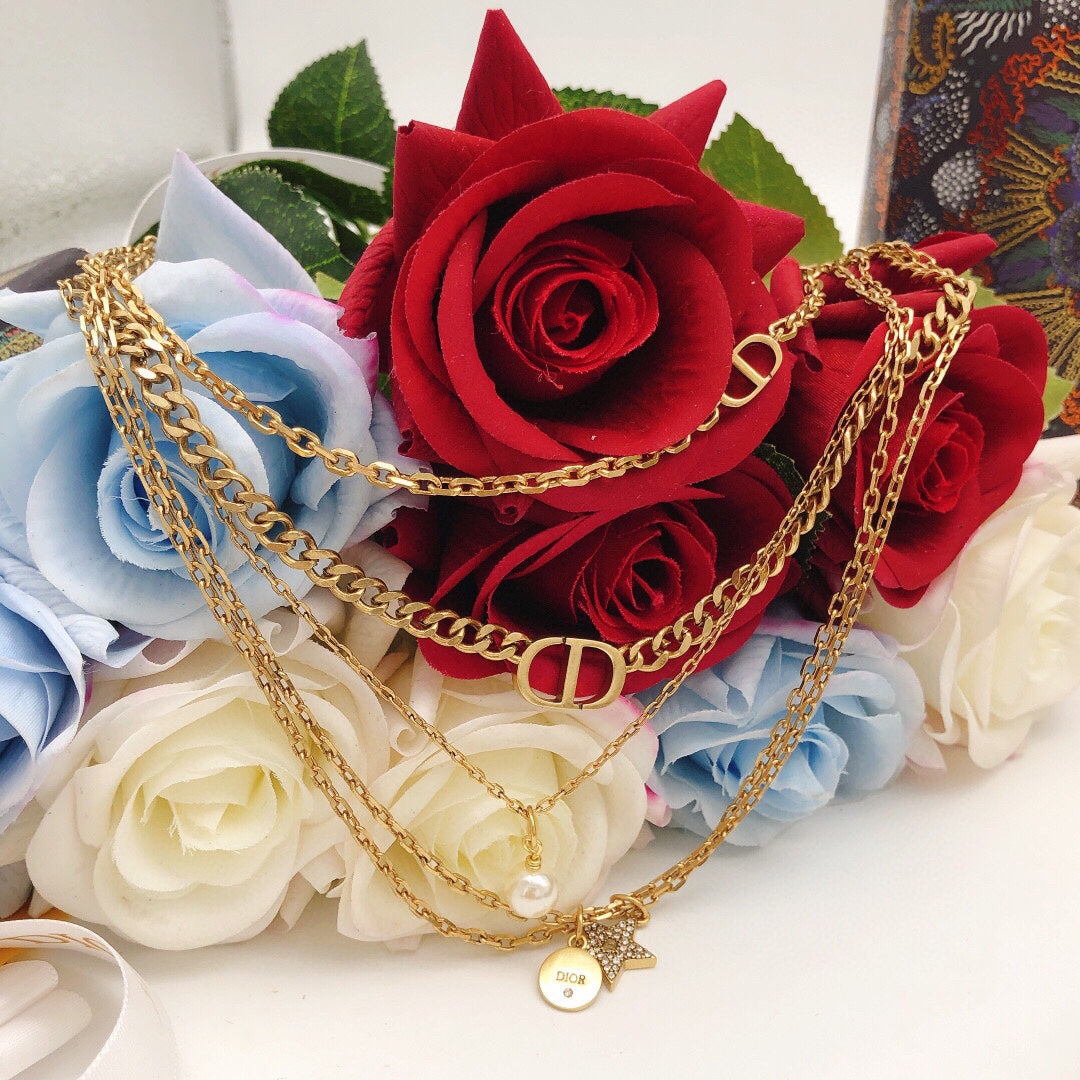 Dior Multi Layer 18K Gold Necklace
