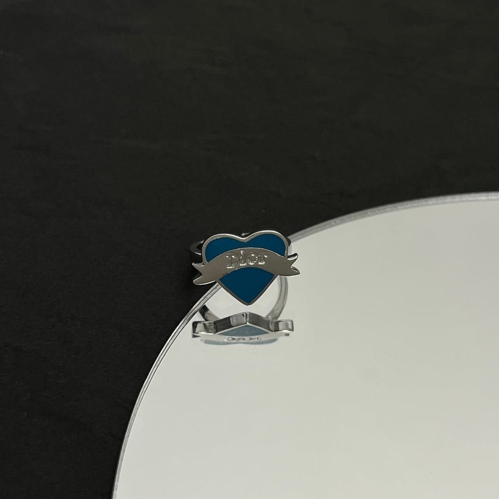 Dior Blue Heart 18K Gold Ring